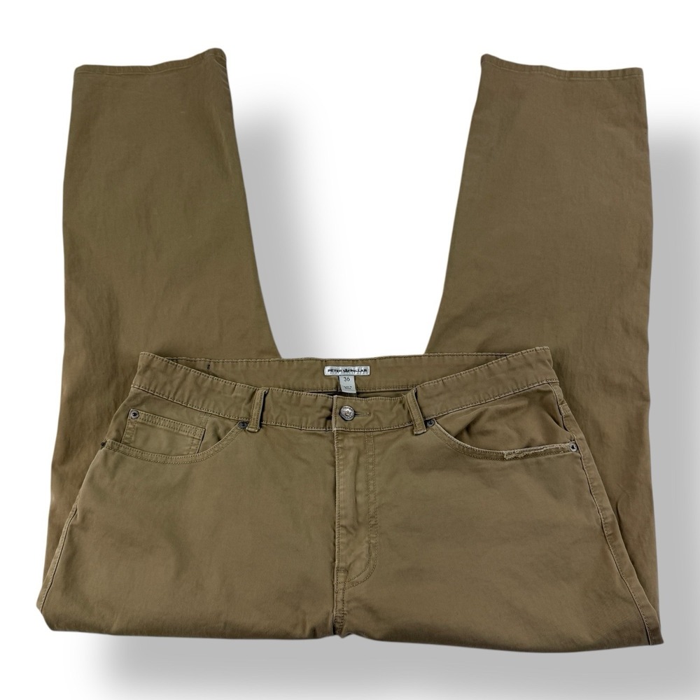 Peter Millar Crown Men's Size 36x29 Khaki 5-Pocket Cotton‎ Spandex Soft Jeans